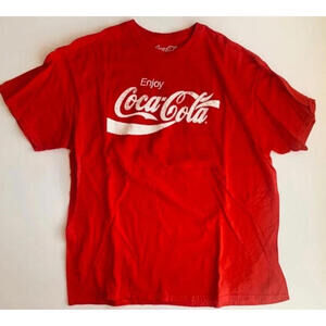 Coco-Cola Logo Print T-shirt Red Men's XL 100% Cotton